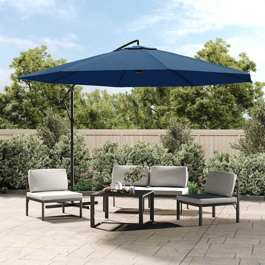 Cantilever Garden Parasol with Steel Pole 350 cm Blue Cantilever Garden Parasol with Steel Pole 350 cm Blue