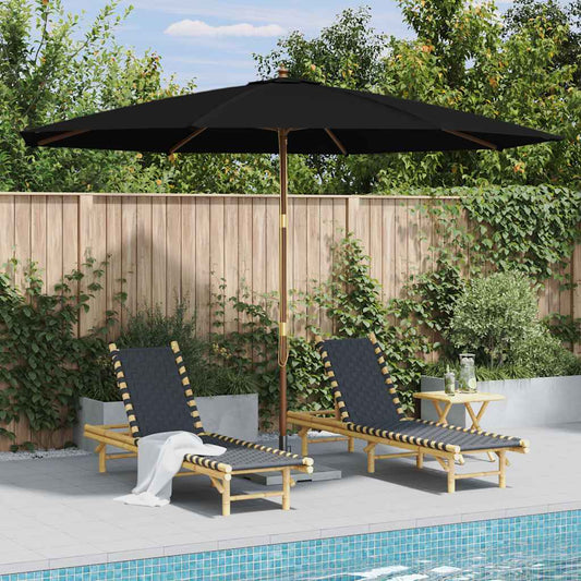 Garden Parasol | Black | Bamboo, hardwood, polyester | Large | Foldable Garden Parasol | Black | Bamboo, hardwood, polyester | Large | Foldable