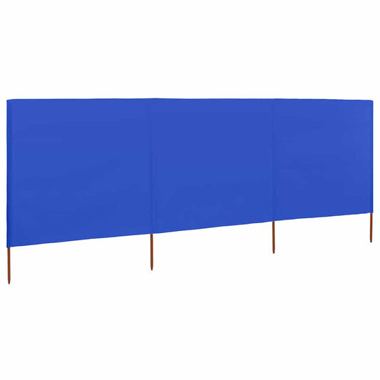 3-panel Wind Screen Fabric 400x120 cm Azure Blue 3-panel Wind Screen Fabric 400x120 cm Azure Blue