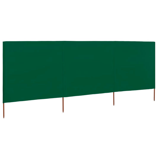 3-panel Wind Screen Fabric 400x160 cm Green 3-panel Wind Screen Fabric 400x160 cm Green