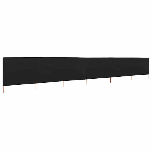 6-panel Wind Screen Fabric 800x160 cm Black 6-panel Wind Screen Fabric 800x160 cm Black
