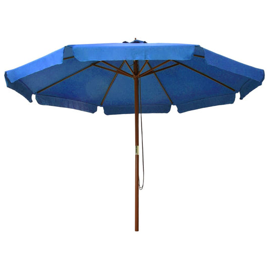 Garden Parasol with Wooden Pole 330 cm Azure Garden Parasol with Wooden Pole 330 cm Azure