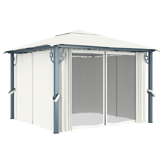 48042 vidaXL Gazebo with Curtain 300x300 cm Cream Aluminium 48042 vidaXL Gazebo with Curtain 300x300 cm Cream Aluminium