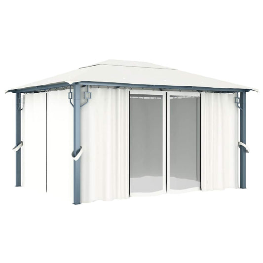 48044 vidaXL Gazebo with Curtain 400 x 300 cm Cream Aluminium 48044 vidaXL Gazebo with Curtain 400 x 300 cm Cream Aluminium