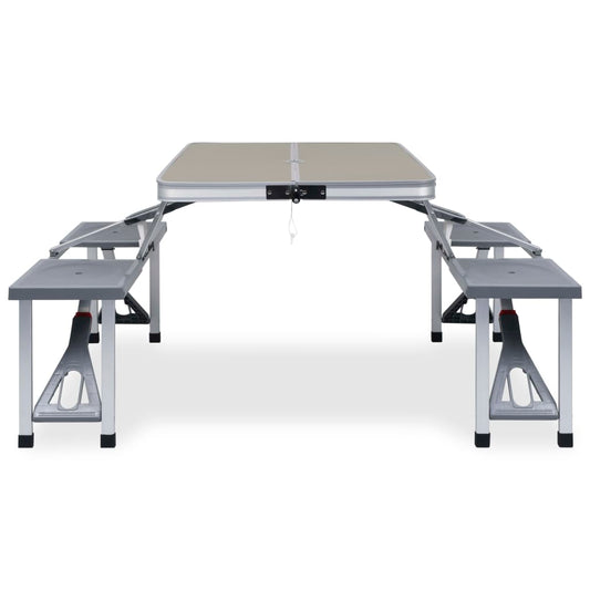 Folding Camping Table with 4 Seats Steel Aluminium Folding Camping Table with 4 Seats Steel Aluminium