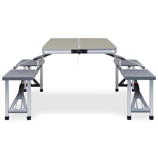 47686 vidaXL Folding Camping Table with 4 Seats Steel Aluminium 47686 vidaXL Folding Camping Table with 4 Seats Steel Aluminium