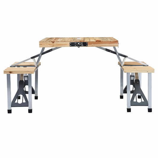 47687 vidaXL Folding Camping Table with 4 Seats Steel Aluminium 47687 vidaXL Folding Camping Table with 4 Seats Steel Aluminium