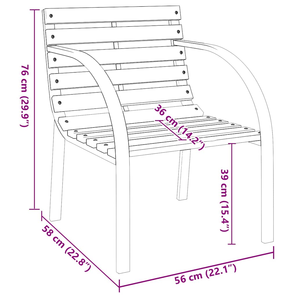 47938 vidaXL Garden Chairs 2 pcs Grey Wood