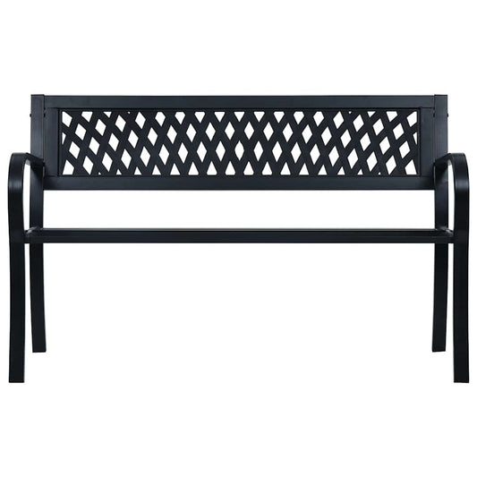 Garden Bench 125 cm Black Steel Garden Bench 125 cm Black Steel