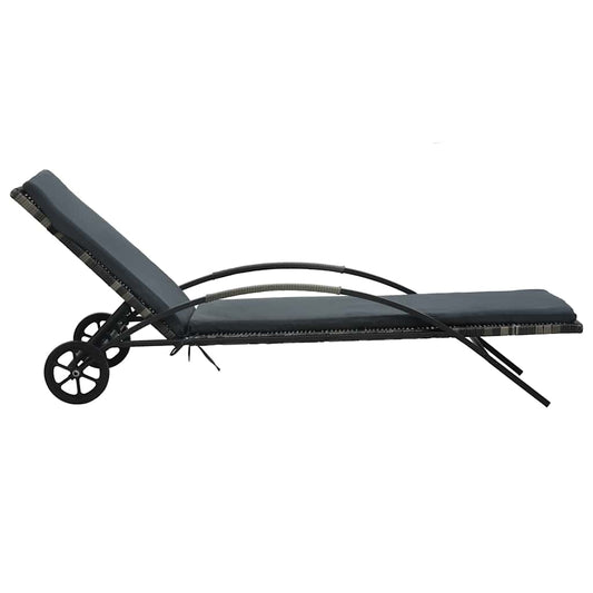 Sun Loungers with Table Poly Rattan Anthracite Sun Loungers with Table Poly Rattan Anthracite