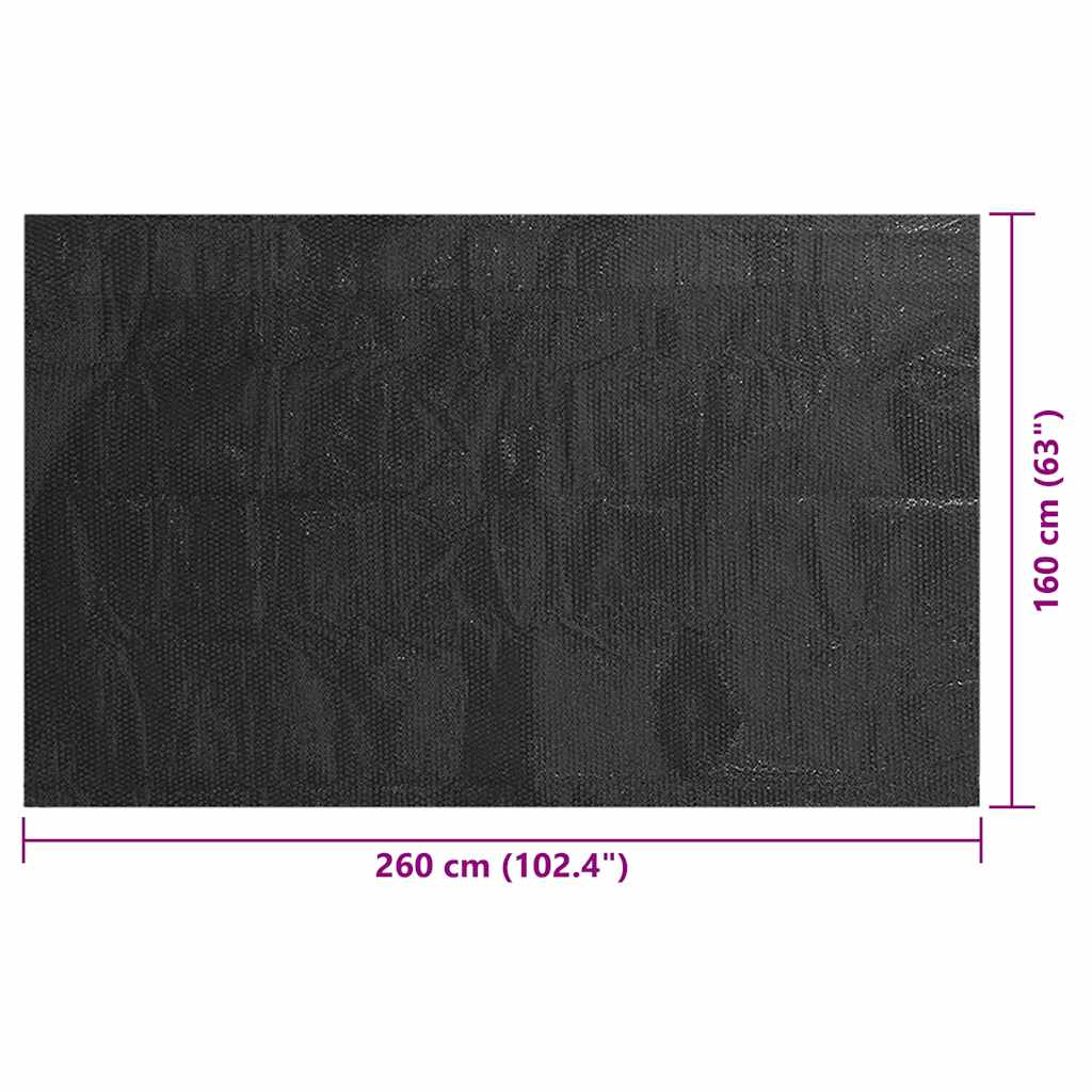 Pool Cover Black 260x160 cm PE