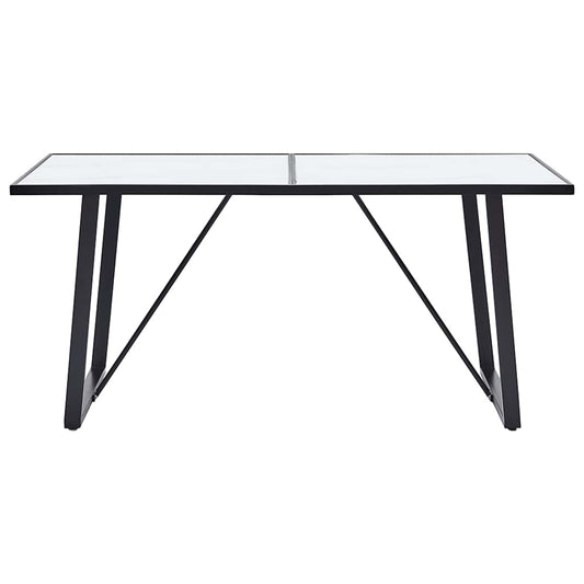 281553 vidaXL Dining Table White 160x80x75 cm Tempered Glass 281553 vidaXL Dining Table White 160x80x75 cm Tempered Glass