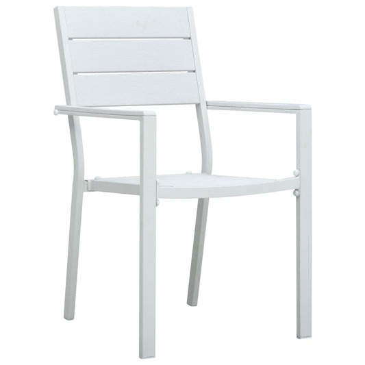 Garden Chairs 4 pcs White HDPE Wood Look Garden Chairs 4 pcs White HDPE Wood Look