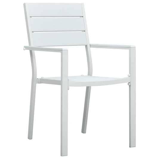 47884 vidaXL Garden Chairs 4 pcs White HDPE Wood Look 47884 vidaXL Garden Chairs 4 pcs White HDPE Wood Look