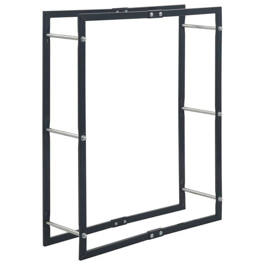 Firewood Rack Black 80x25x100 cm Steel Firewood Rack Black 80x25x100 cm Steel