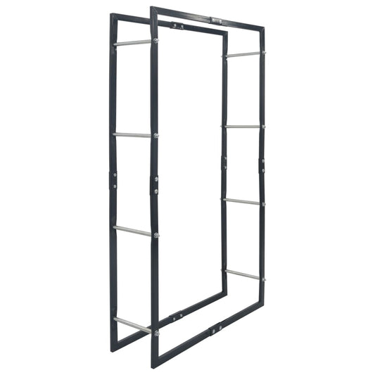 Firewood Rack Black 80x25x150 cm Steel Firewood Rack Black 80x25x150 cm Steel