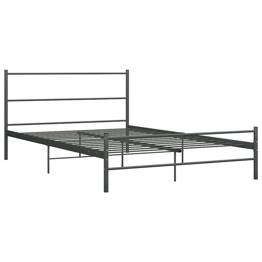 Bed Frame without Mattress Grey Metal 120x200 cm Bed Frame without Mattress Grey Metal 120x200 cm