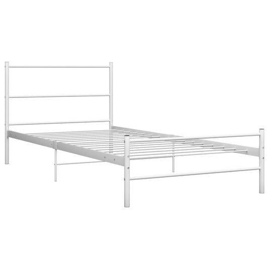 284693 vidaXL Bed Frame without Mattress White Metal 100x200 cm 284693 vidaXL Bed Frame without Mattress White Metal 100x200 cm