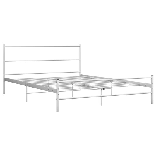 284695 vidaXL Bed Frame without Mattress White Metal 140x200 cm 284695 vidaXL Bed Frame without Mattress White Metal 140x200 cm