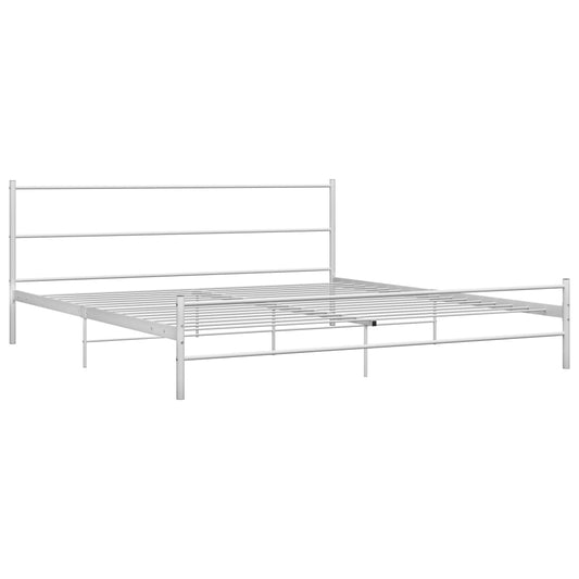 284698 vidaXL Bed Frame without Mattress White Metal 200x200 cm 284698 vidaXL Bed Frame without Mattress White Metal 200x200 cm