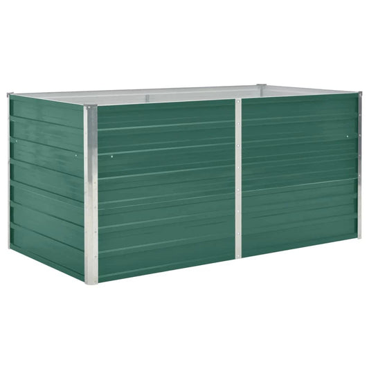 Raised Garden Bed 160x80x77 cm Galvanised Steel Green Raised Garden Bed 160x80x77 cm Galvanised Steel Green