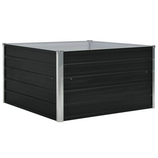 Raised Garden Bed 100x100x45 cm Galvanised Steel Anthracite Raised Garden Bed 100x100x45 cm Galvanised Steel Anthracite