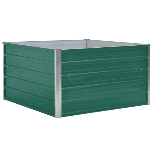 Raised Garden Bed 100x100x45 cm Galvanised Steel Green Raised Garden Bed 100x100x45 cm Galvanised Steel Green