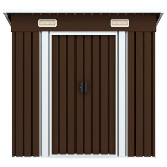 Garden Storage Shed Brown 194x121x181 cm Steel Garden Storage Shed Brown 194x121x181 cm Steel