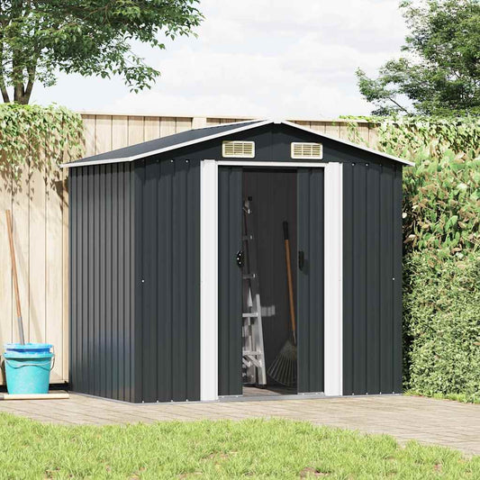 Garden Shed | Anthracite | Galvanised steel | 204 x 132 x 186 cm Garden Shed | Anthracite | Galvanised steel | 204 x 132 x 186 cm