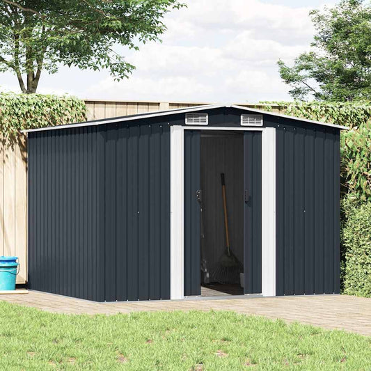47030 vidaXL Garden Storage Shed Anthracite Steel 257x205x178 cm 47030 vidaXL Garden Storage Shed Anthracite Steel 257x205x178 cm