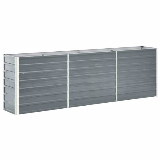 Garden Raised Bed Galvanised Steel 240x40x77 cm Grey Garden Raised Bed Galvanised Steel 240x40x77 cm Grey