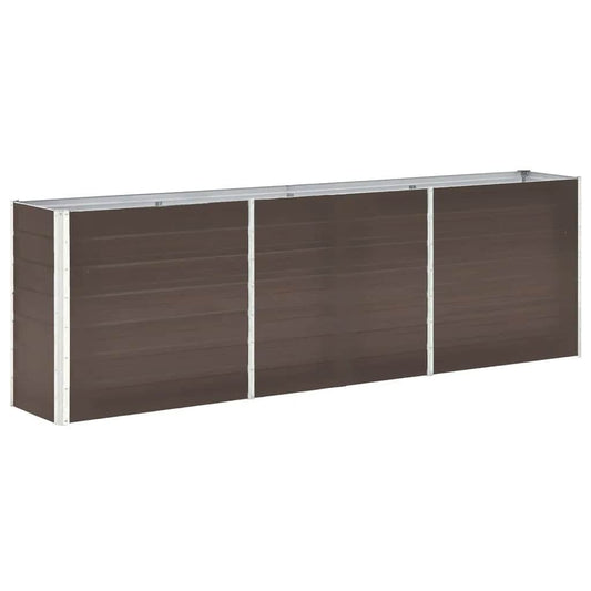 Garden Raised Bed Galvanised Steel 240x40x77 cm Brown Garden Raised Bed Galvanised Steel 240x40x77 cm Brown
