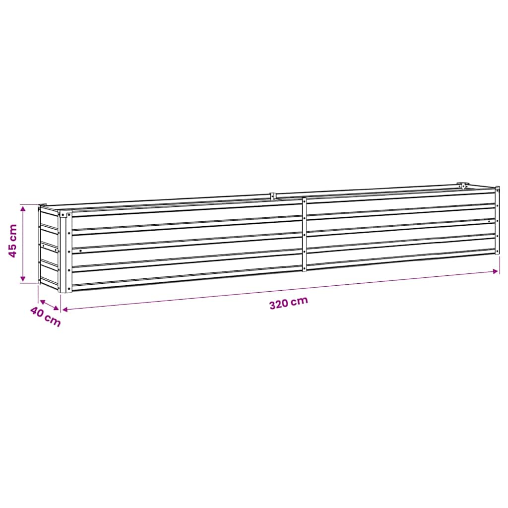47055 vidaXL Garden Raised Bed Galvanised Steel 320x40x45 cm Anthracite