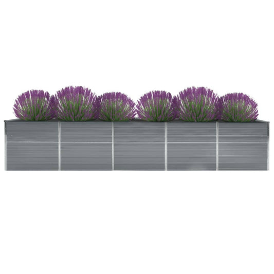 Garden Raised Bed Galvanised Steel 400x80x45 cm Grey Garden Raised Bed Galvanised Steel 400x80x45 cm Grey