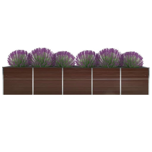 Garden Raised Bed Galvanised Steel 400x80x45 cm Brown Garden Raised Bed Galvanised Steel 400x80x45 cm Brown