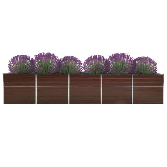 Garden Raised Bed Galvanised Steel 400x80x45 cm Brown Garden Raised Bed Galvanised Steel 400x80x45 cm Brown