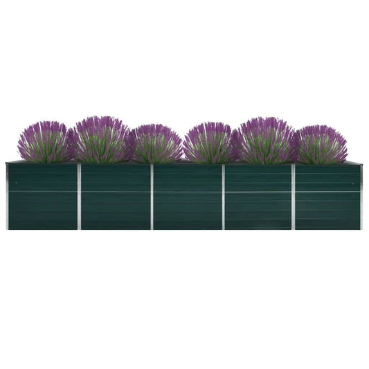 Garden Raised Bed Galvanised Steel 400x80x77 cm Green Garden Raised Bed Galvanised Steel 400x80x77 cm Green