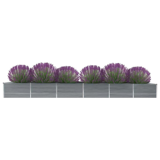Garden Raised Bed Galvanised Steel 480x80x45 cm Grey Garden Raised Bed Galvanised Steel 480x80x45 cm Grey