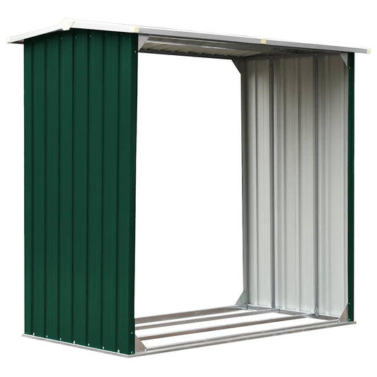 47080 vidaXL Log Storage Shed Galvanised Steel 172x91x154 cm Green 47080 vidaXL Log Storage Shed Galvanised Steel 172x91x154 cm Green