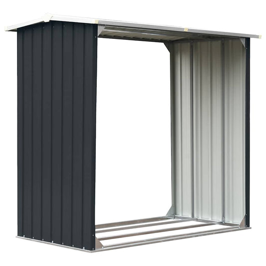 47082 vidaXL Log Storage Shed Galvanised Steel 172x91x154 cm Anthracite 47082 vidaXL Log Storage Shed Galvanised Steel 172x91x154 cm Anthracite