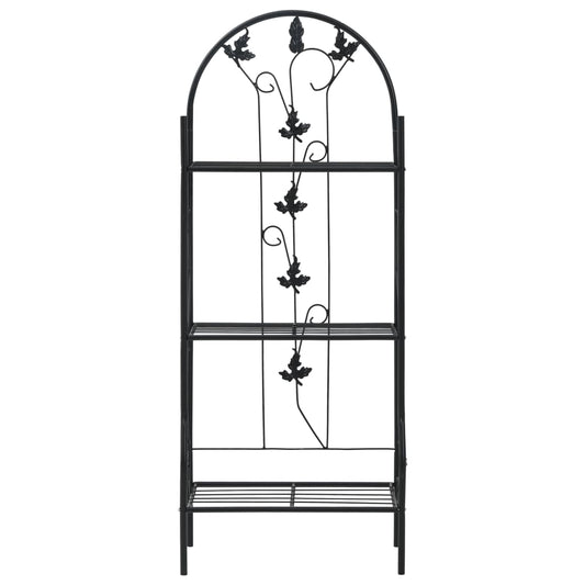 3-Layer Plant Rack Black 52x28x128 cm Iron 3-Layer Plant Rack Black 52x28x128 cm Iron