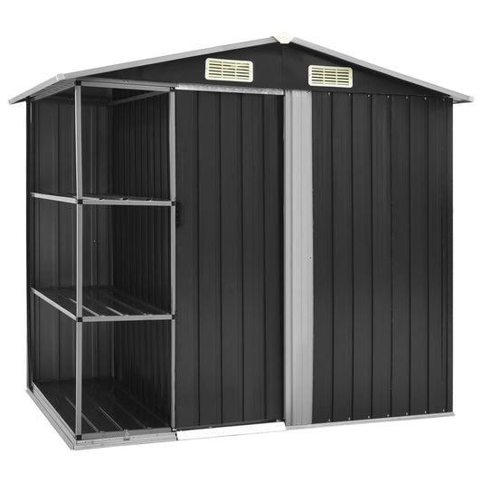 Garden Shed with Rack Anthracite 205x130x183 cm Iron Garden Shed with Rack Anthracite 205x130x183 cm Iron