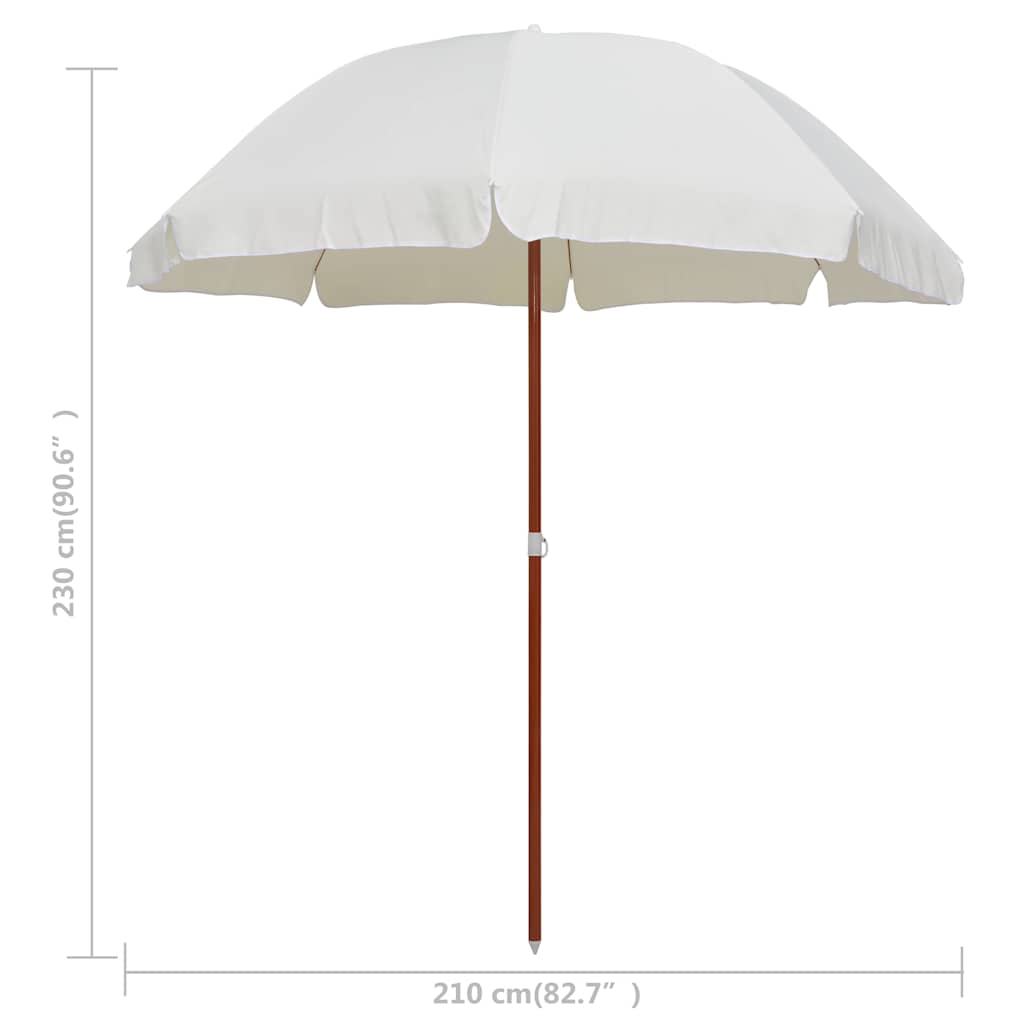 Garden Parasol with Steel Pole 240 cm Sand