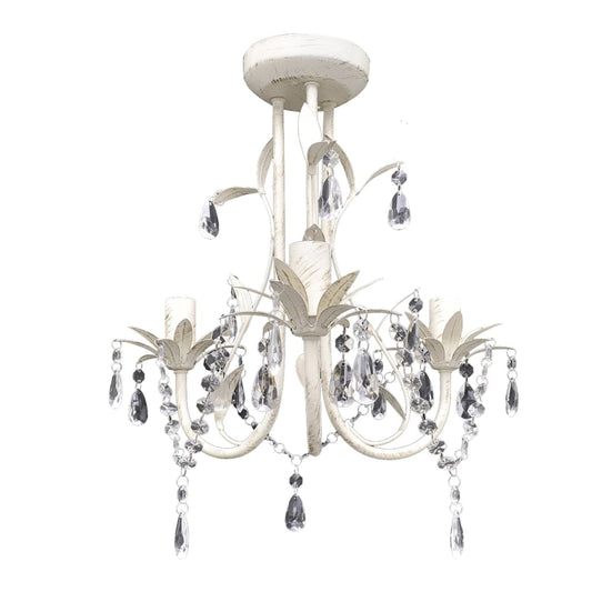 Crystal Pendant Ceiling Lamp Chandeliers 4 pcs Elegant White Crystal Pendant Ceiling Lamp Chandeliers 4 pcs Elegant White