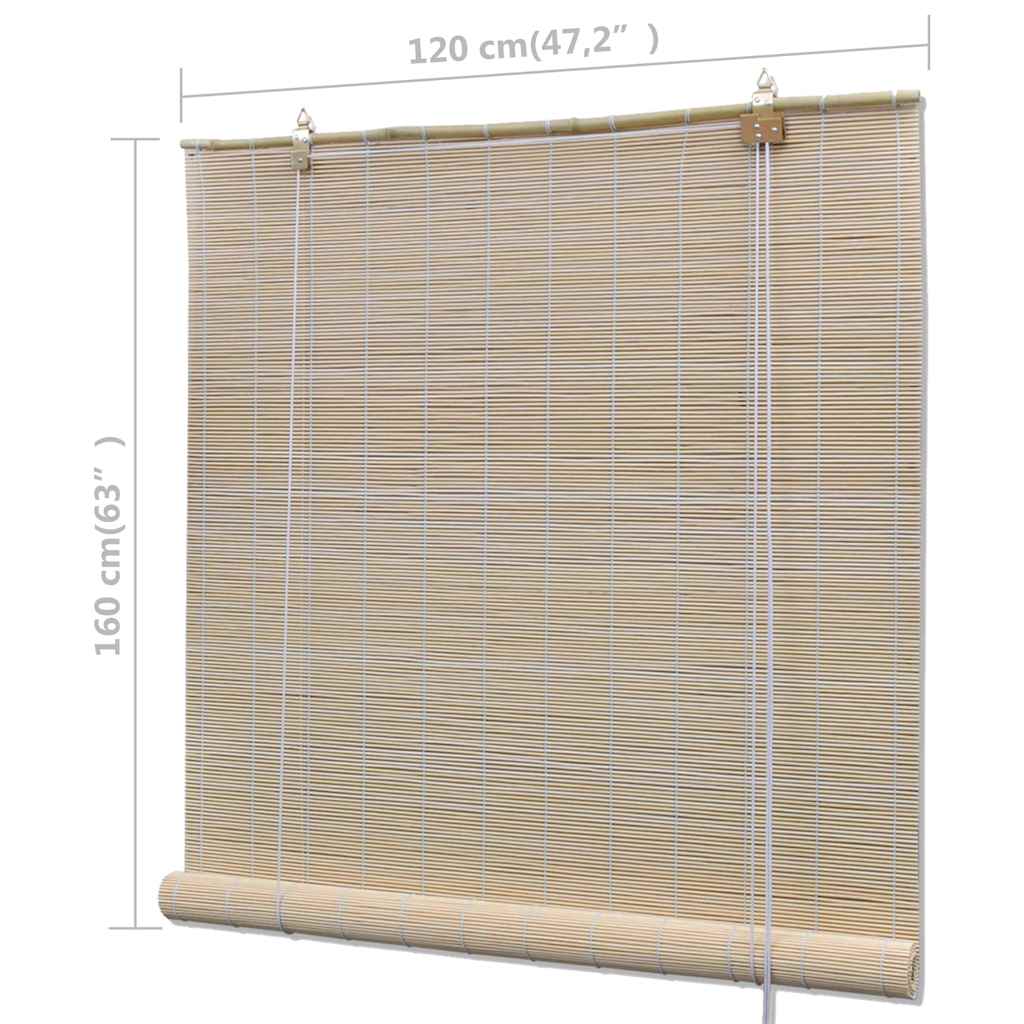 Natural Bamboo Roller Blinds 2 pcs 120x160 cm