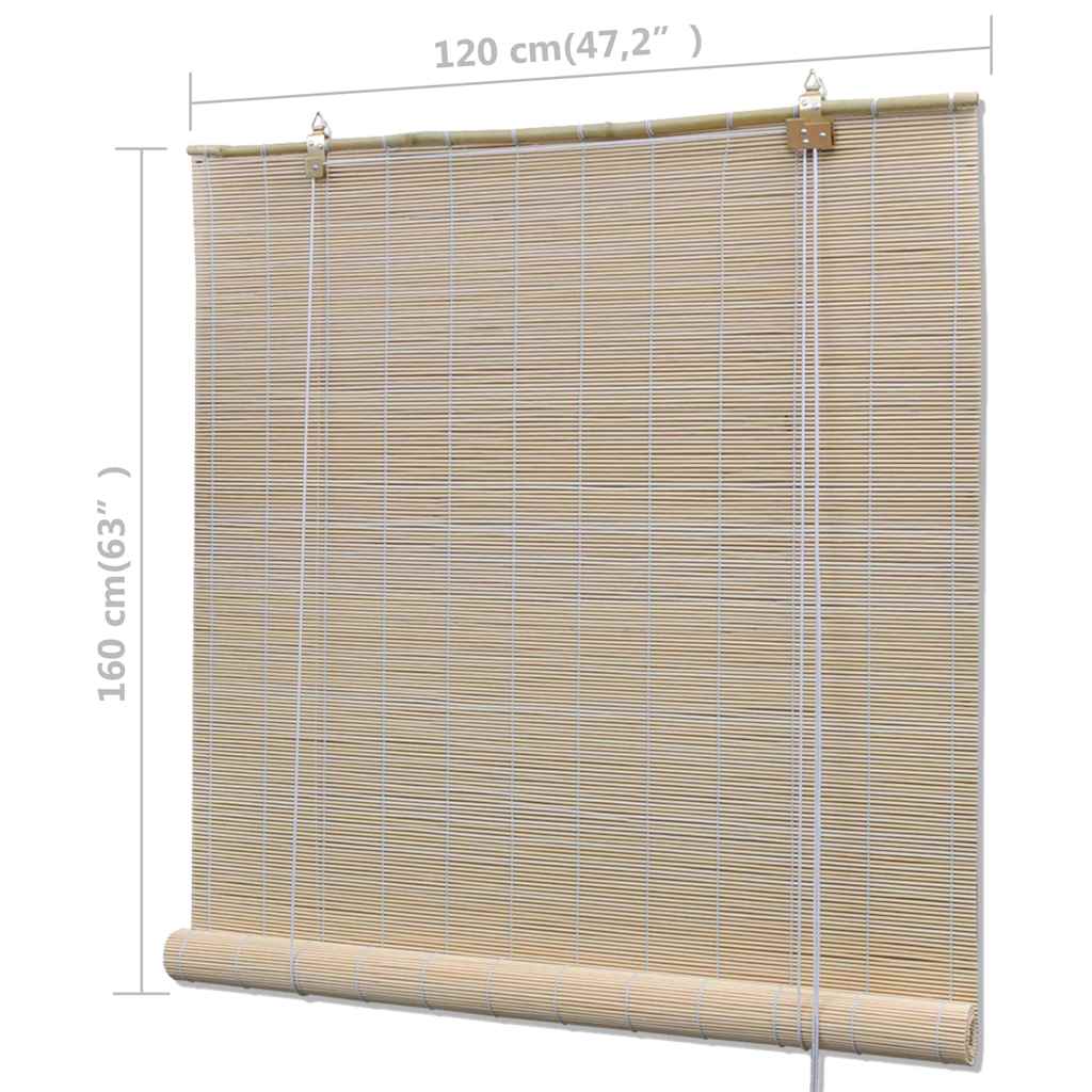 Natural Bamboo Roller Blinds 4 pcs 120x160 cm