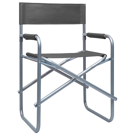 Director's Chairs 2 pcs Steel Grey Director's Chairs 2 pcs Steel Grey