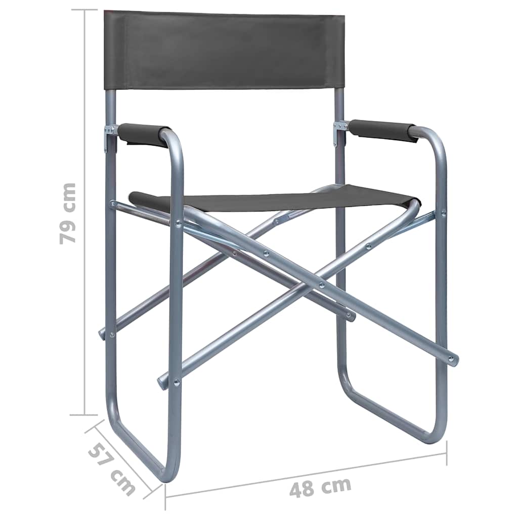 Director's Chairs 2 pcs Steel Grey