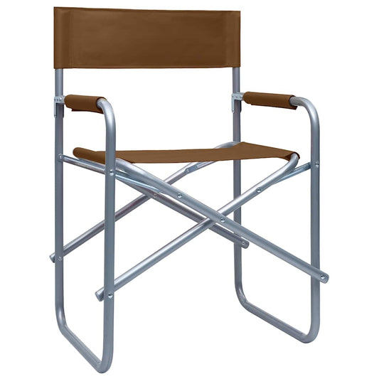 Director's Chairs 2 pcs Steel Brown Director's Chairs 2 pcs Steel Brown