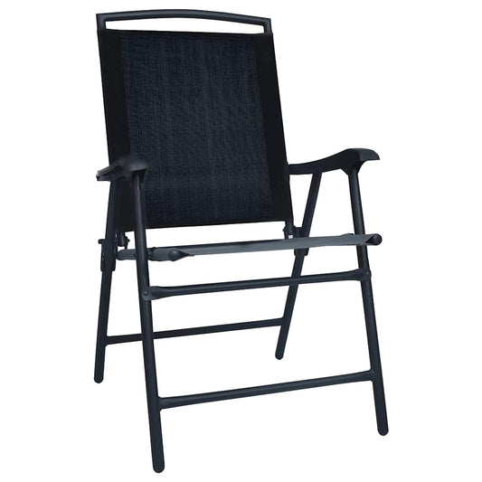 Folding Chairs 2 pcs Texilene Black Folding Chairs 2 pcs Texilene Black